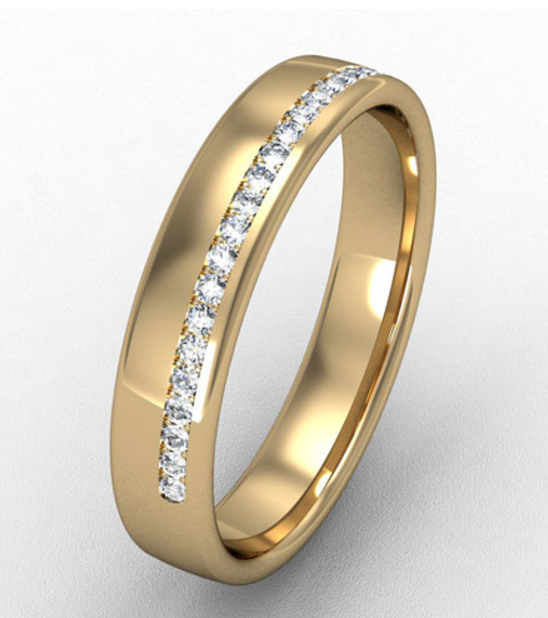 4MM HALF SET DIAMOND WEDDING ETERNITY RING