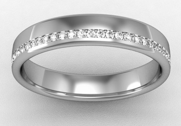 4MM HALF SET DIAMOND WEDDING ETERNITY RING