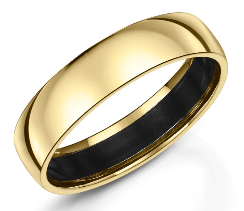 Men’s Zirconium Wedding Band | Polished Slight Court Wedding Ring