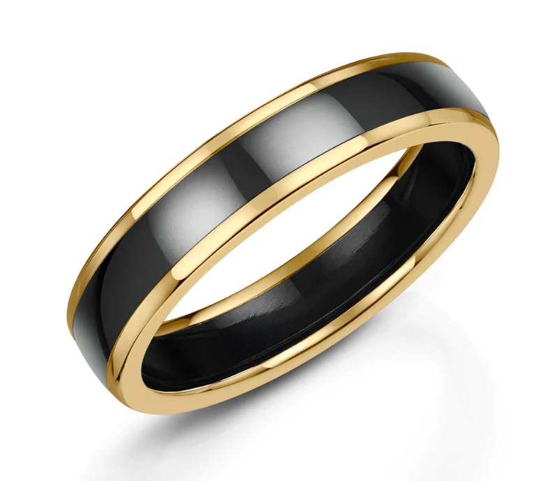 Men’s Zirconium Wedding Band | 5mm Polished Finish