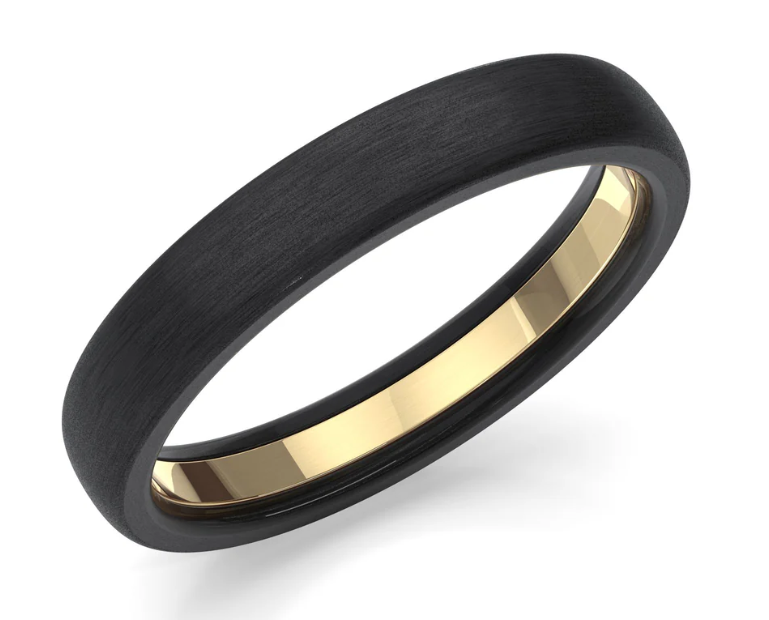 Men’s Zirconium Wedding Band | Matt Black Wedding Ring