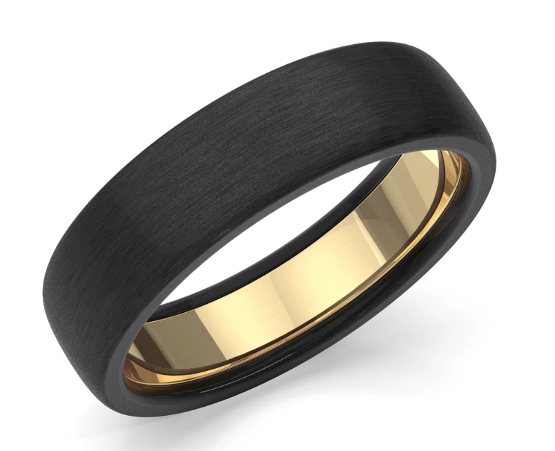 Men’s Zirconium Wedding Band | Matt Black Wedding Ring