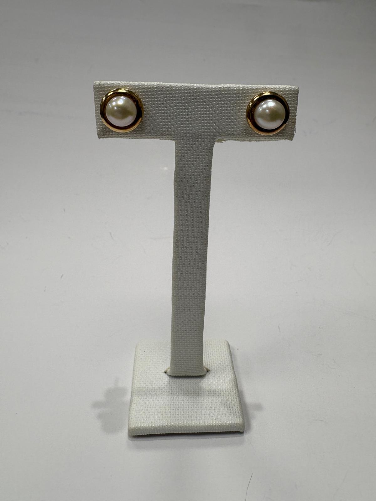 second hand pearl studds 9k yellow gold harrogate