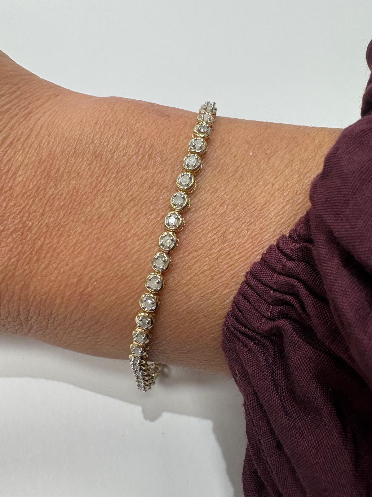 diamond line bracelet, 9ct gold diamond bracelet, tennis bracelet second hand, pre-loved diamond jewellery Harrogate, 1ct diamond bracelet Yorkshire