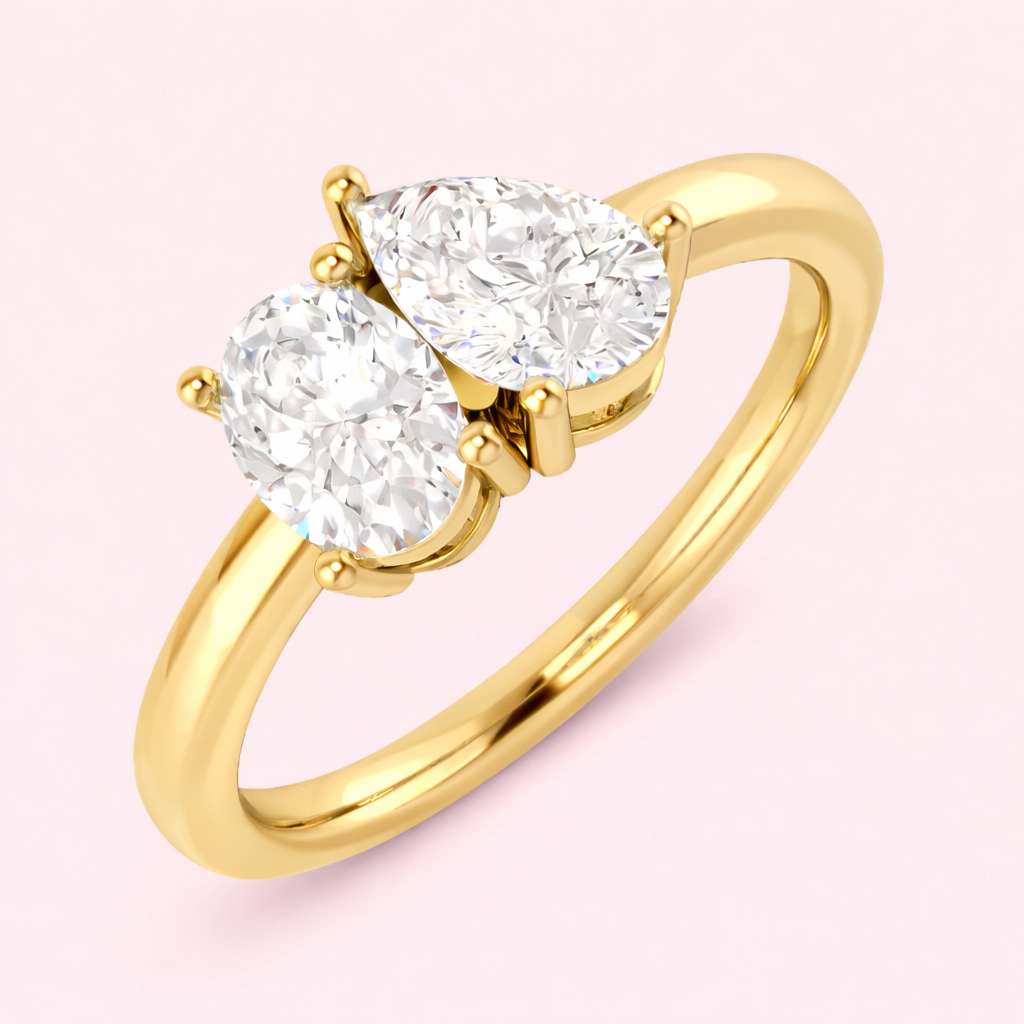 Séráphine toi et moi diamond ring in yellow gold