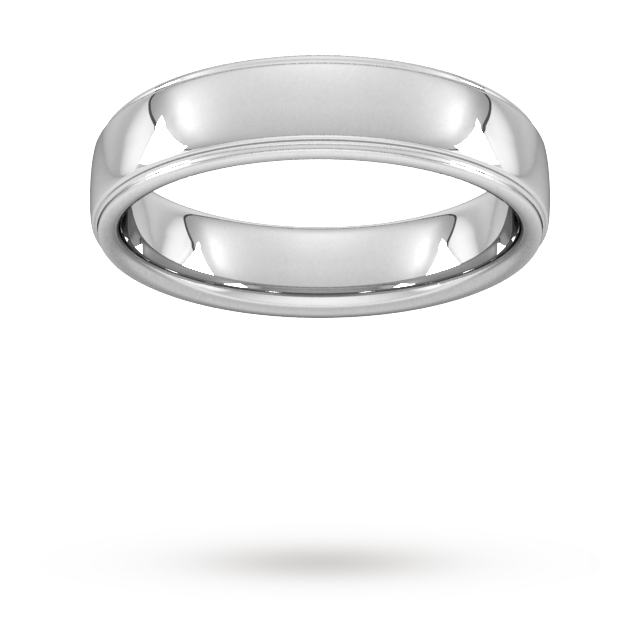 PLAIN TRADITIONAL SLIGHT COURT GROOVED EDGE MEN'S WEDDING RING