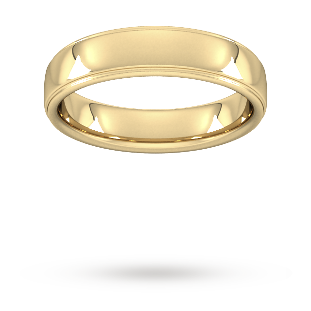 PLAIN TRADITIONAL SLIGHT COURT GROOVED EDGE MEN'S WEDDING RING