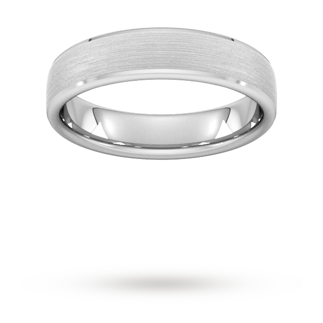 YELLOW GOLD SLIGHT COURT MATT BEVELLED EDGE 5MM WEDDING RING