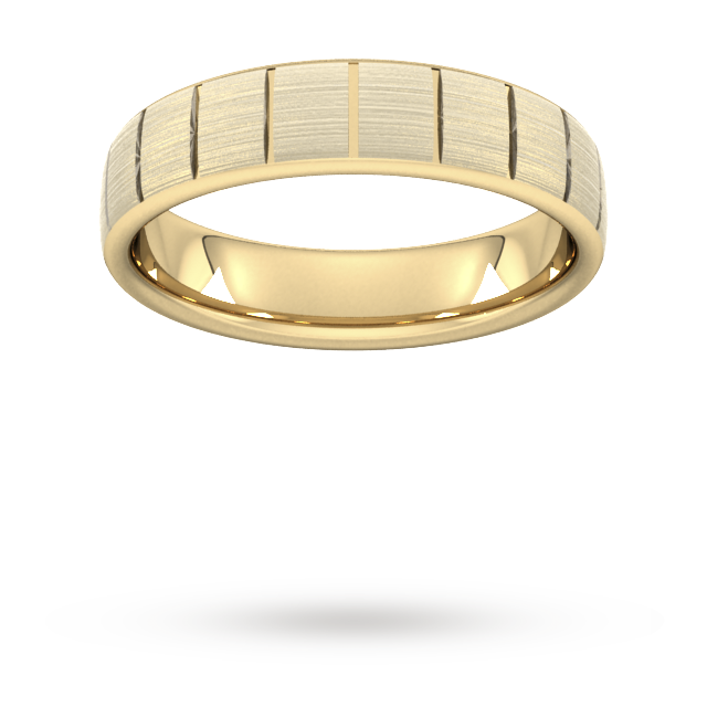 PLAIN TRADITIONAL SLIGHT COURT BRUSHED VERTICLE LINES MEN'S WEDDING RING