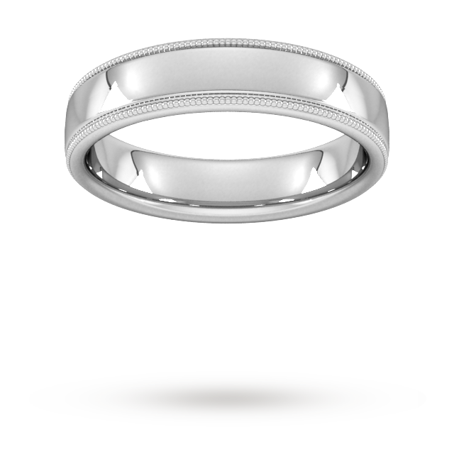 YELLOW GOLD SLIGHT COURT MILLGRAIN EDGE 5MM WEDDING RING