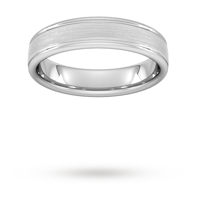 YELLOW GOLD SLIGHT COURT MATT POLISHED EDGE 5MM WEDDING RING