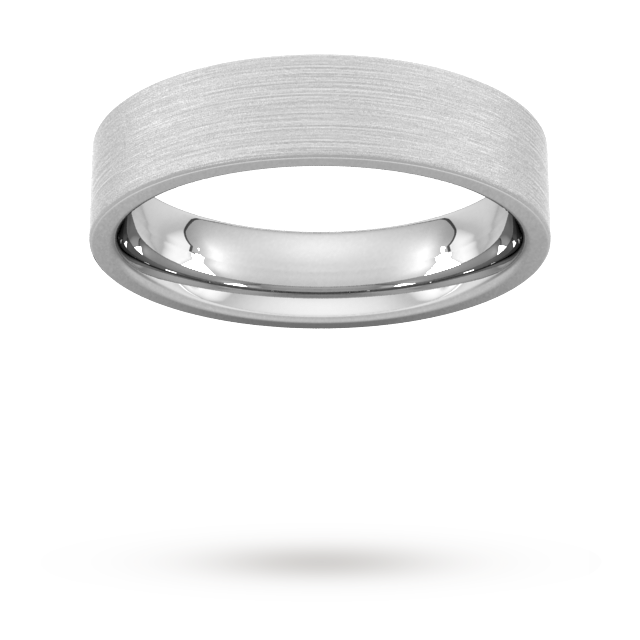 PLAIN TRADITIONAL COURT FLAT EDGED BRUSHED MATT MEN'S WEDDING RING