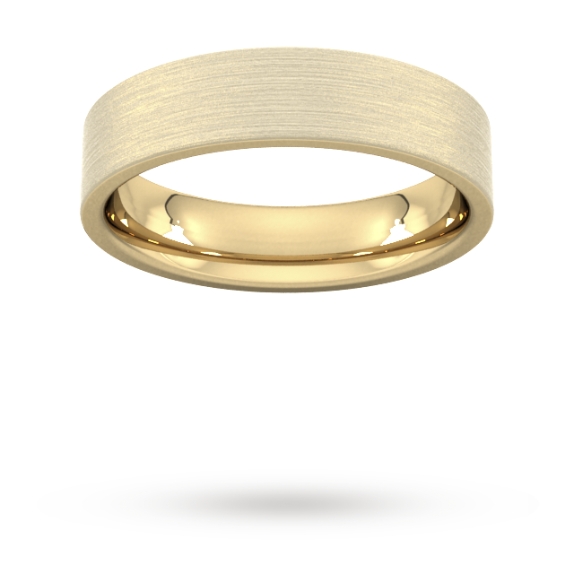 PLAIN TRADITIONAL COURT FLAT EDGED BRUSHED MATT MEN'S WEDDING RING