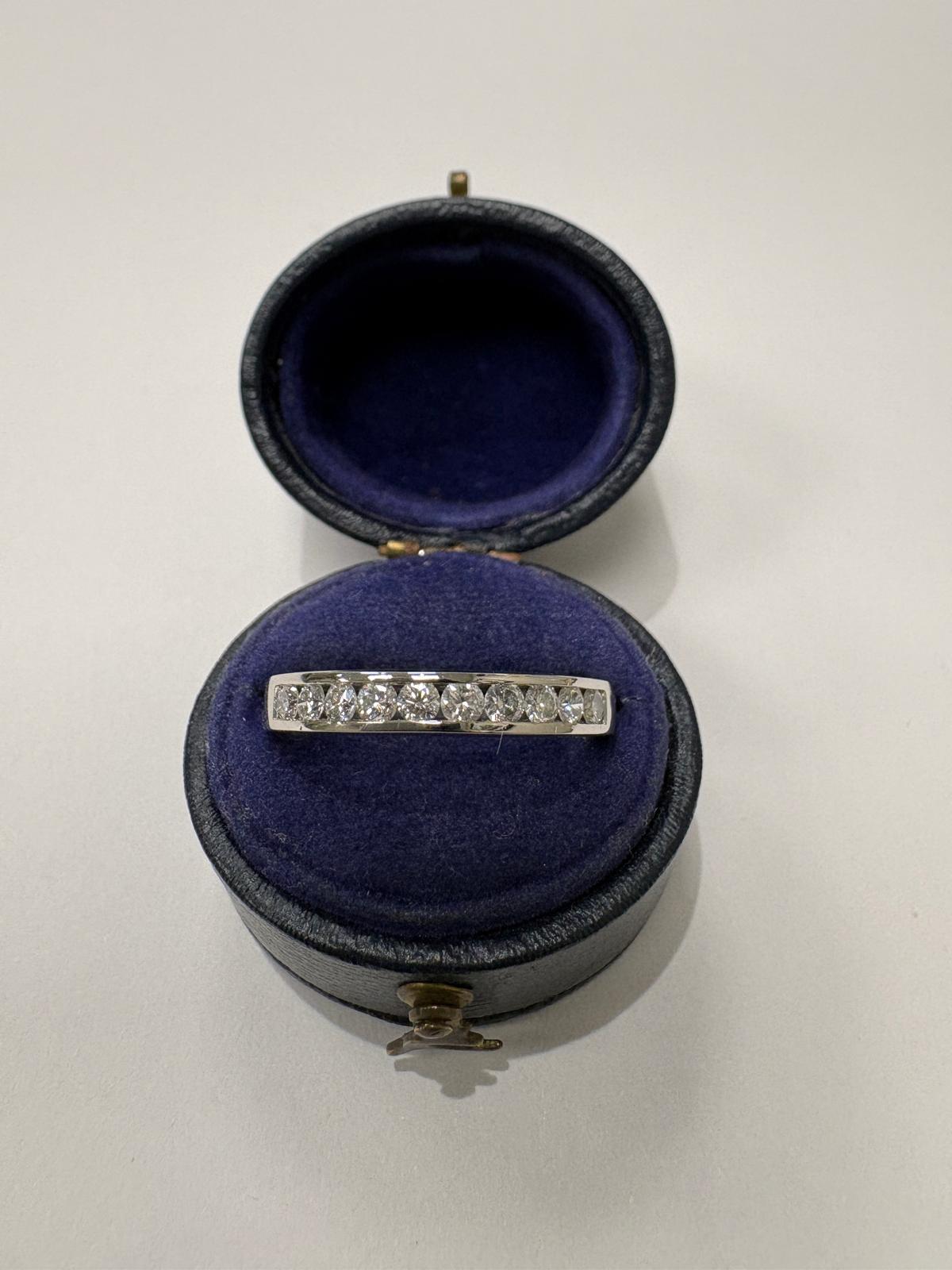 Pre-Loved Platinum Channel-Set Diamond 0.50ct Half Eternity Ring Birmingham Hallmarked 2003 Size R - Fogal & Barnes