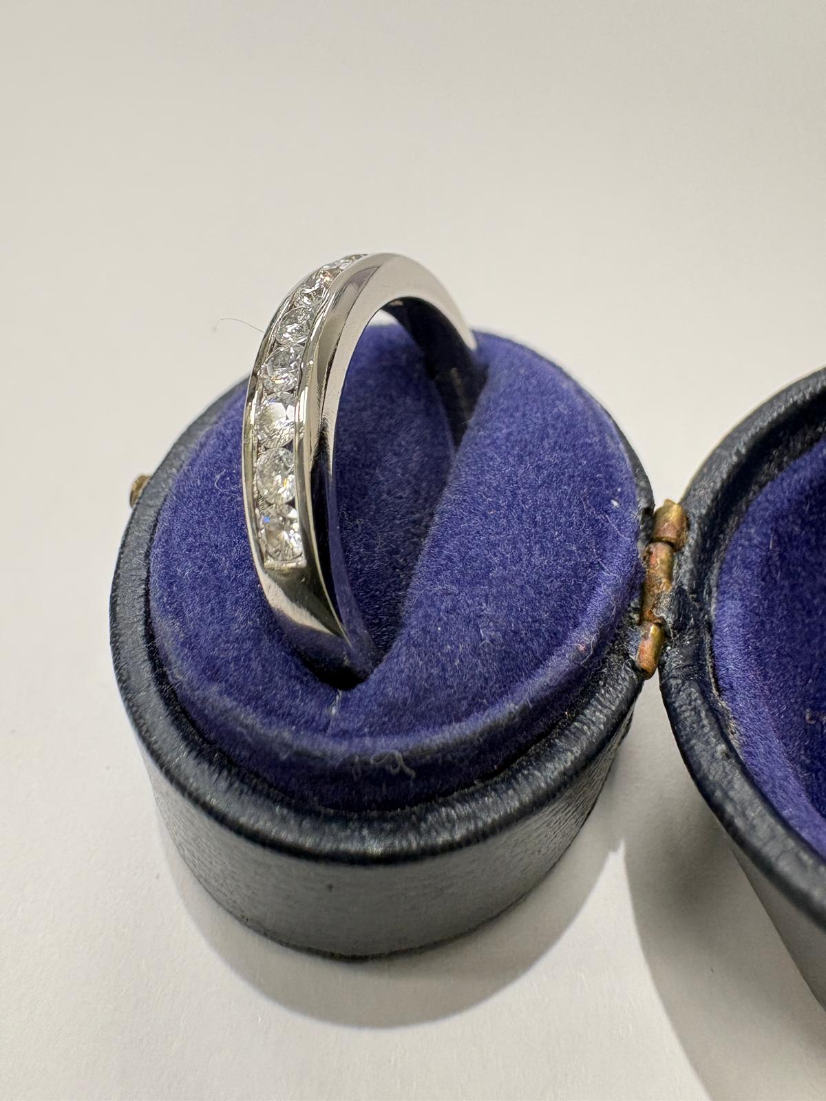 Pre-Loved Platinum Channel-Set Diamond 0.50ct Half Eternity Ring Birmingham Hallmarked 2003 Size R - Fogal & Barnes