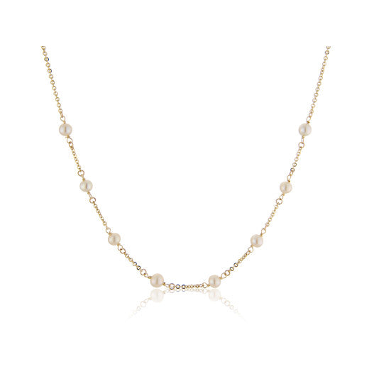 9K YELLOW GOLD PEARL NECKLACE- HARROGATE
