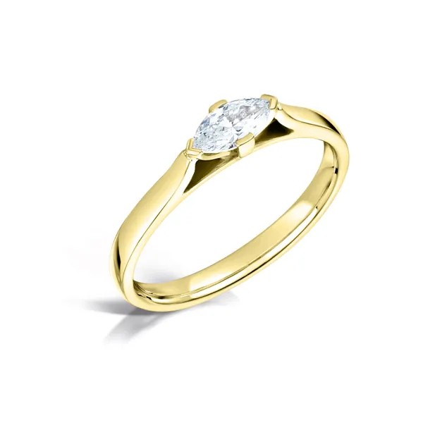 EAST-WEST MARQUISE CUT DIAMOND SOLITAIRE  ENGAGEMENT RING