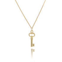YELLOW GOLD KEY PENDANT NECKLACE