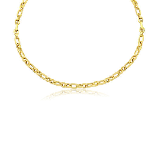 9K YELLOW GOLD OVAL LINK NECKLACE- HARROGATE