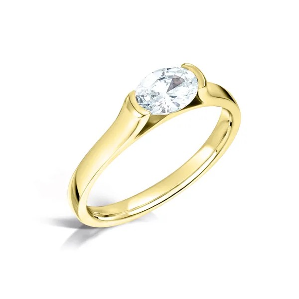MODERN OVAL CUT DIAMOND SOLITAIRE ENGAGEMENT RING