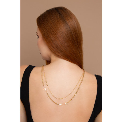 9K YELLOW GOLD LINK AND CHAIN NECKLACE- HARROGATE