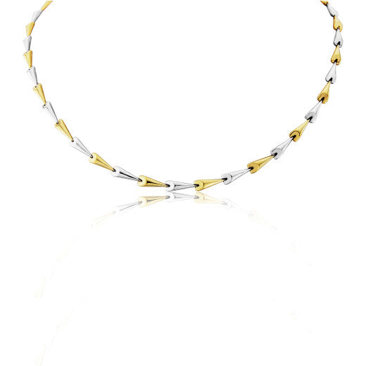 9K TWO TONE GOLD FANCY LINK NECKLACE- HARROGATE