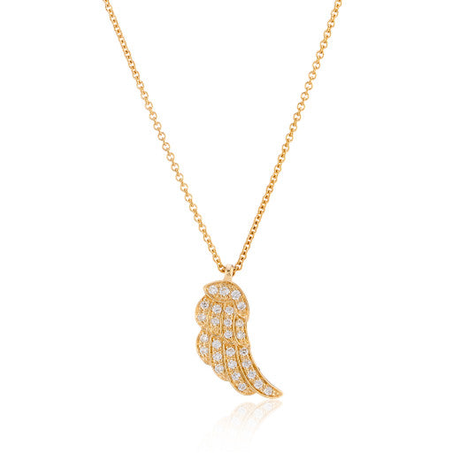 9K YELLOW GOLD DIAMOND WING PENDANT- HARROGATE