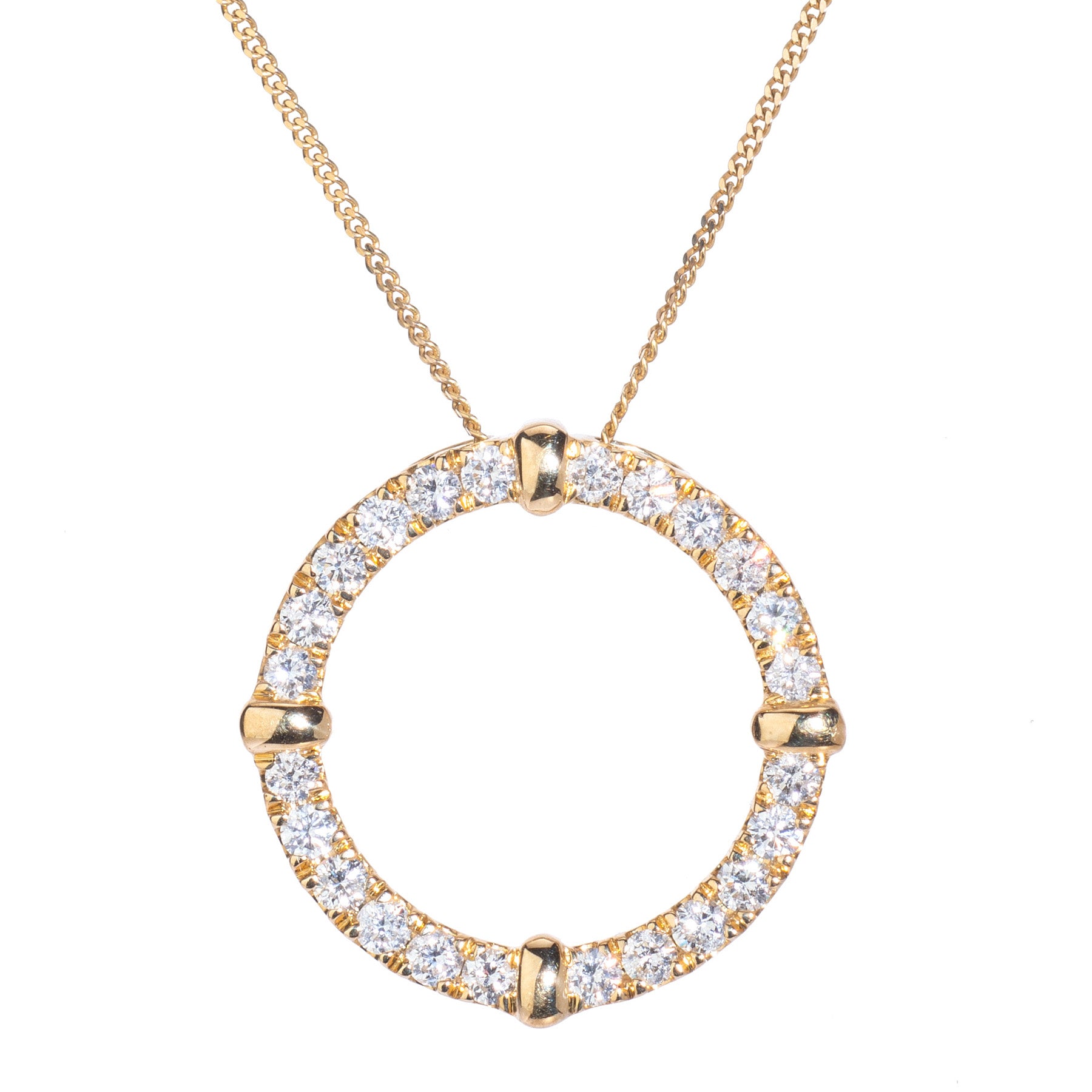 Circle of life pendant diamond set yellow gold necklace Harrogate jewellery Fogal and barnes