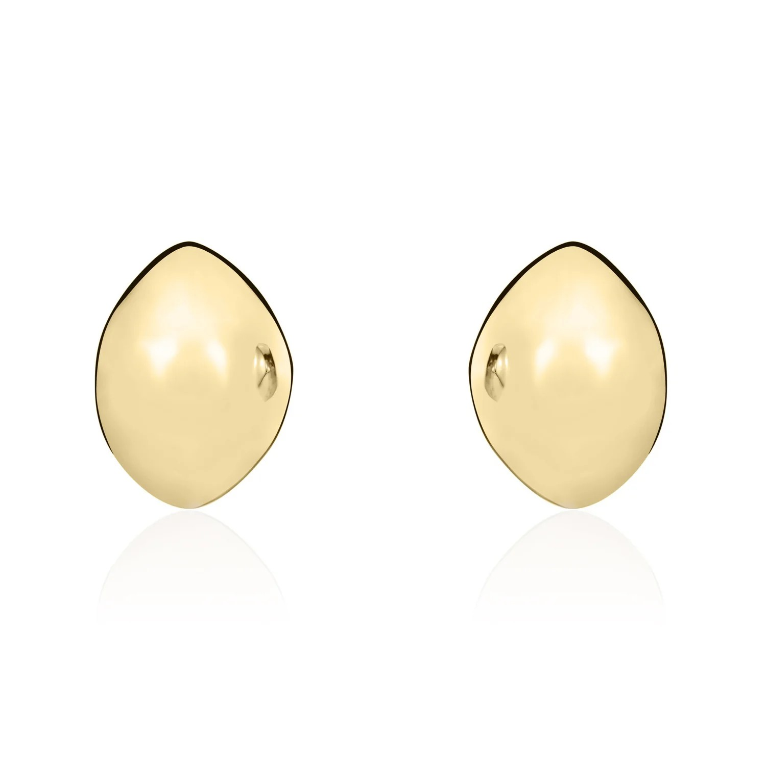 9k yellow gold domed polished oval earrings, from fogal and barnes fine jewellers of harrogate. modern and elegant gold earrings in harrogate jewellery shop