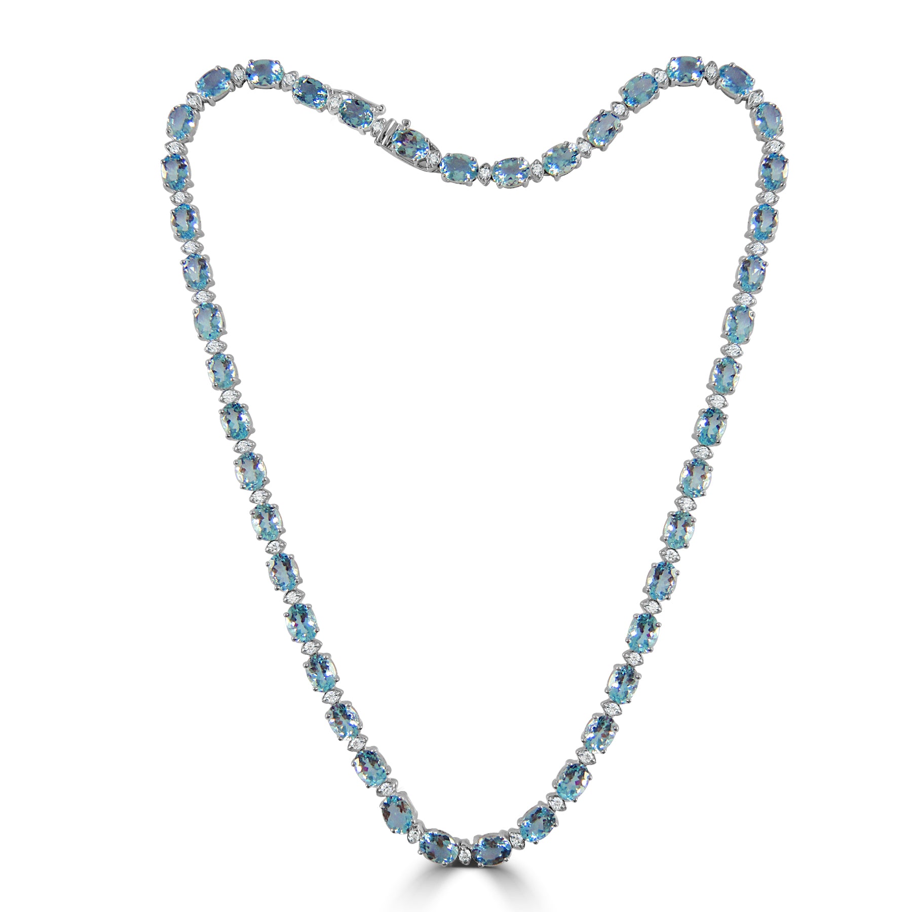 Aquamarine and diamond necklace Fogal and Barnes Fine Jewellers of Harrogate
