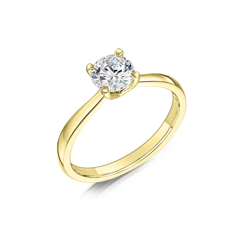 Round Brilliant Diamond Cut Solitaire Engagement Ring Harrogate Fogal and Barnes 18ct yellow gold