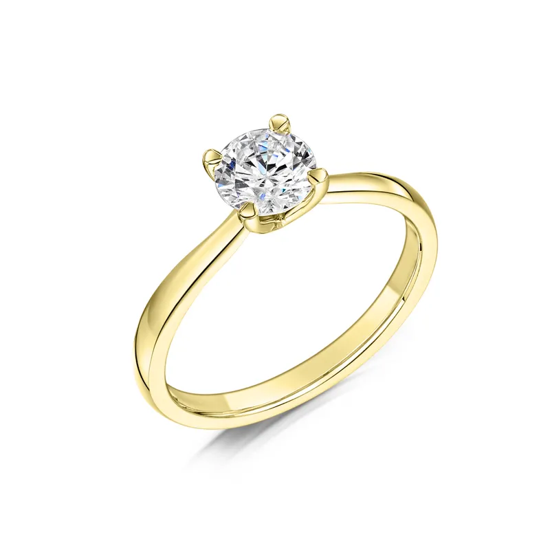 CLASSIC ROUND BRILLIANT CUT DIAMOND SOLITAIRE ENGAGEMENT RING