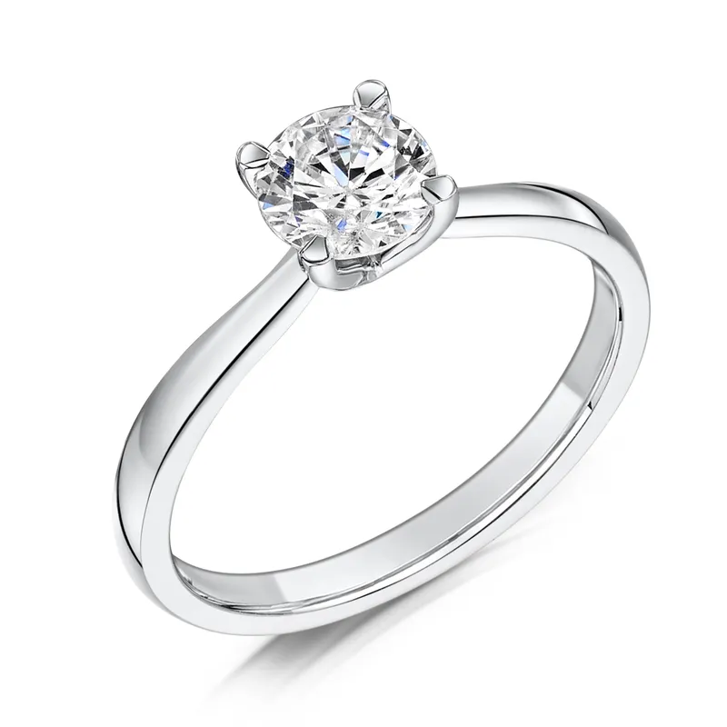 CLASSIC ROUND BRILLIANT CUT DIAMOND SOLITAIRE ENGAGEMENT RING