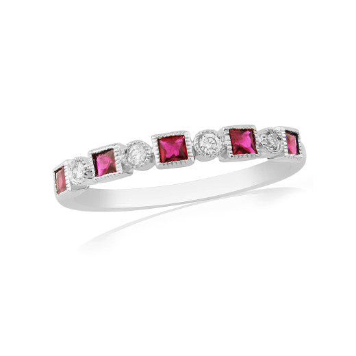 DIAMOND AND RUBY WEDDING/ETERNITY RING