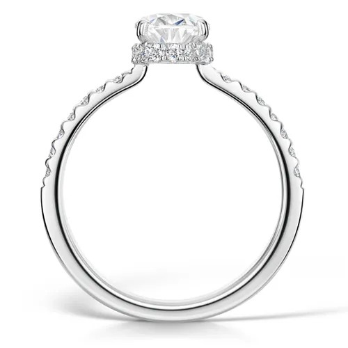 OVAL CUT DIAMOND HIDDEN HALO  ENGAGEMENT RING