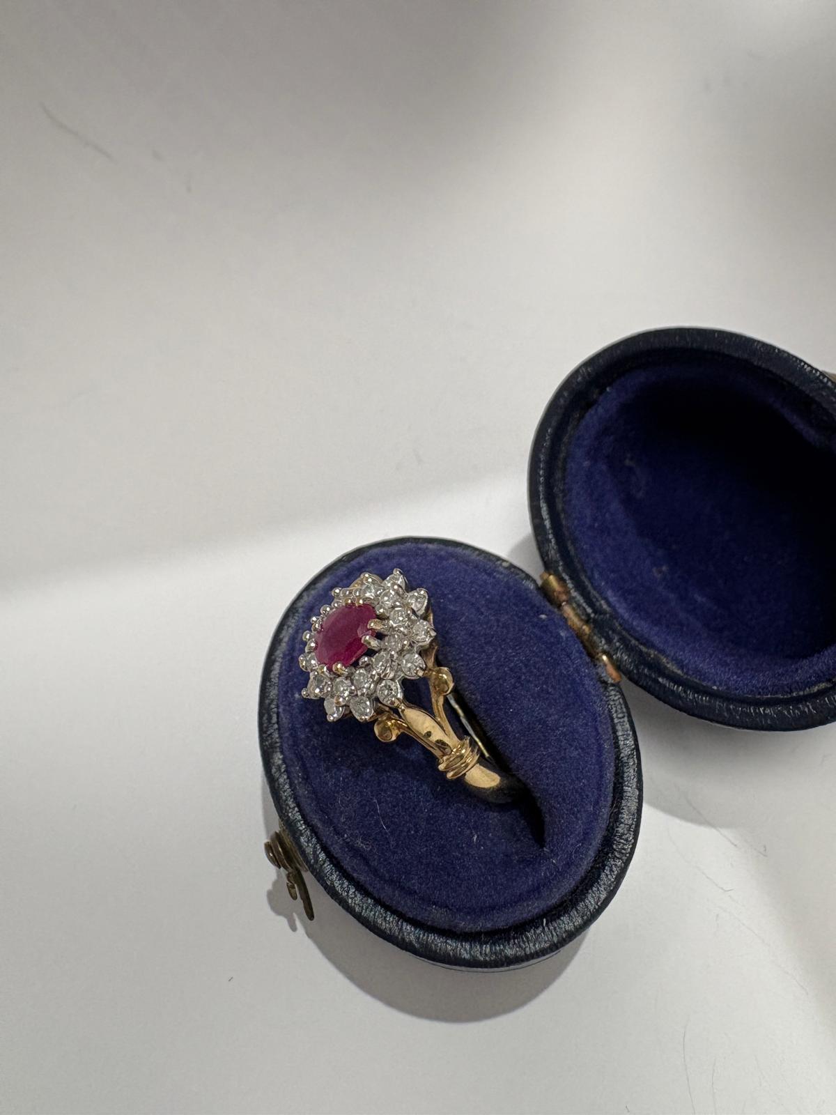 gold second hand ring oval ruby and diamond harrogate collection