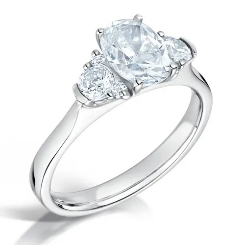 OVAL CUT DIAMOND MULTISTONE ENGAGEMENT RING