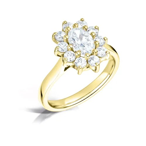 OVAL CUT DIAMOND CLUSTER ENGAGEMENT RING