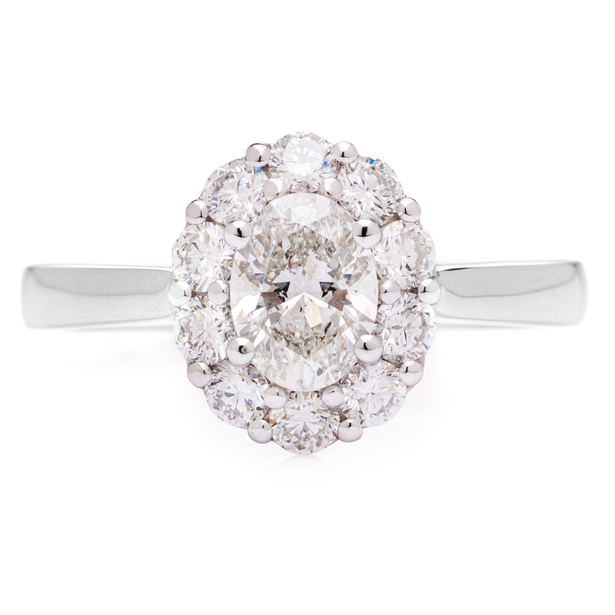 OVAL CUT DIAMOND CLUSTER ENGAGEMENT RING