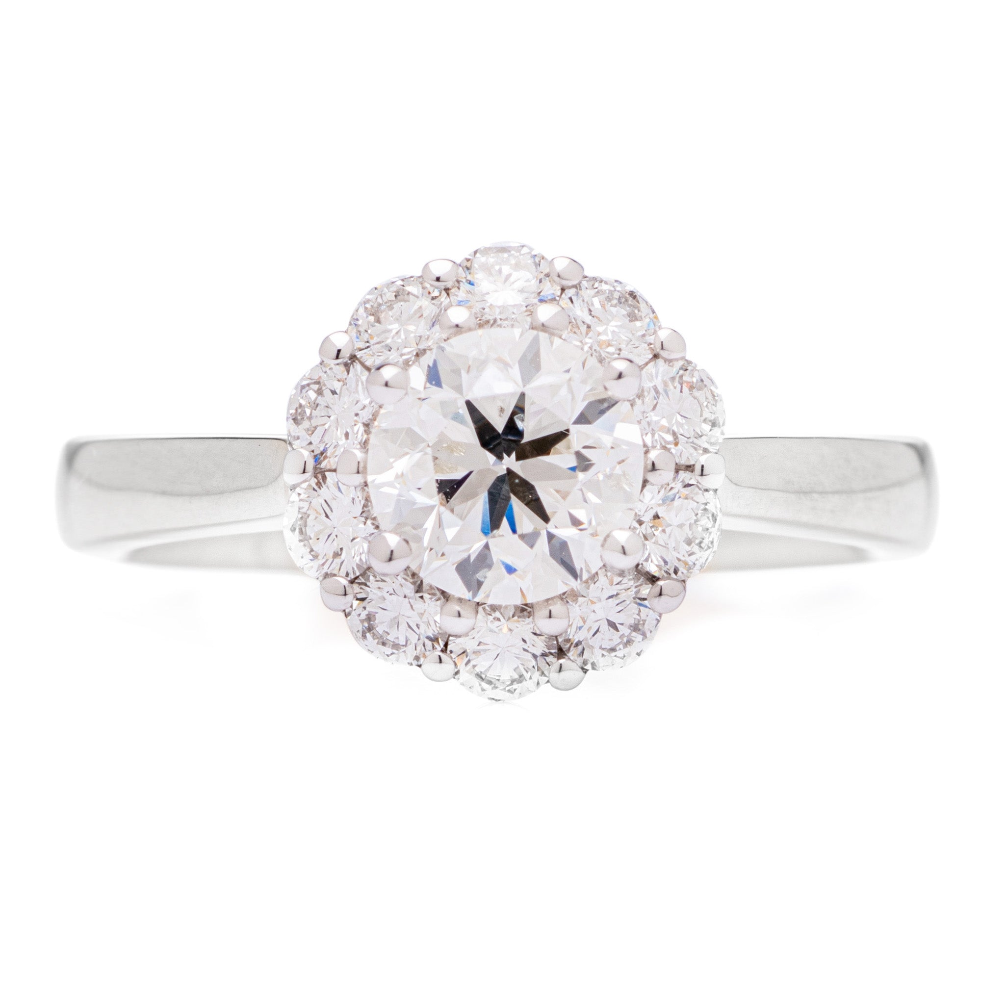 Round Diamond 1.63ct Cluster Engagement Ring Harrogate Fogal and Barnes Fine Jewellers Platinum or 18ct White Gold