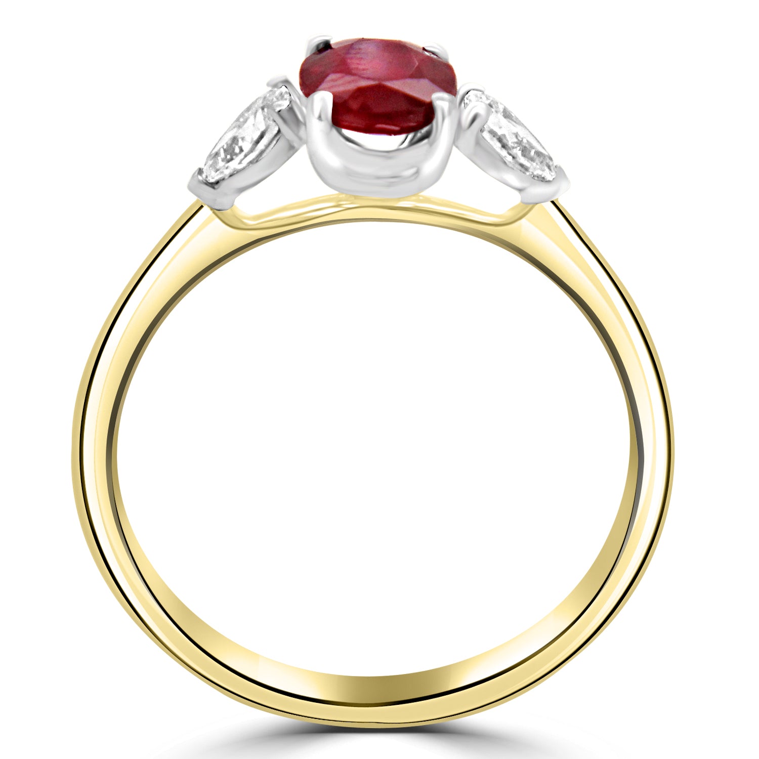 Ruby Oval Trilogy Engagement Ring Harrogate Jewellers Fogal and Barnes
