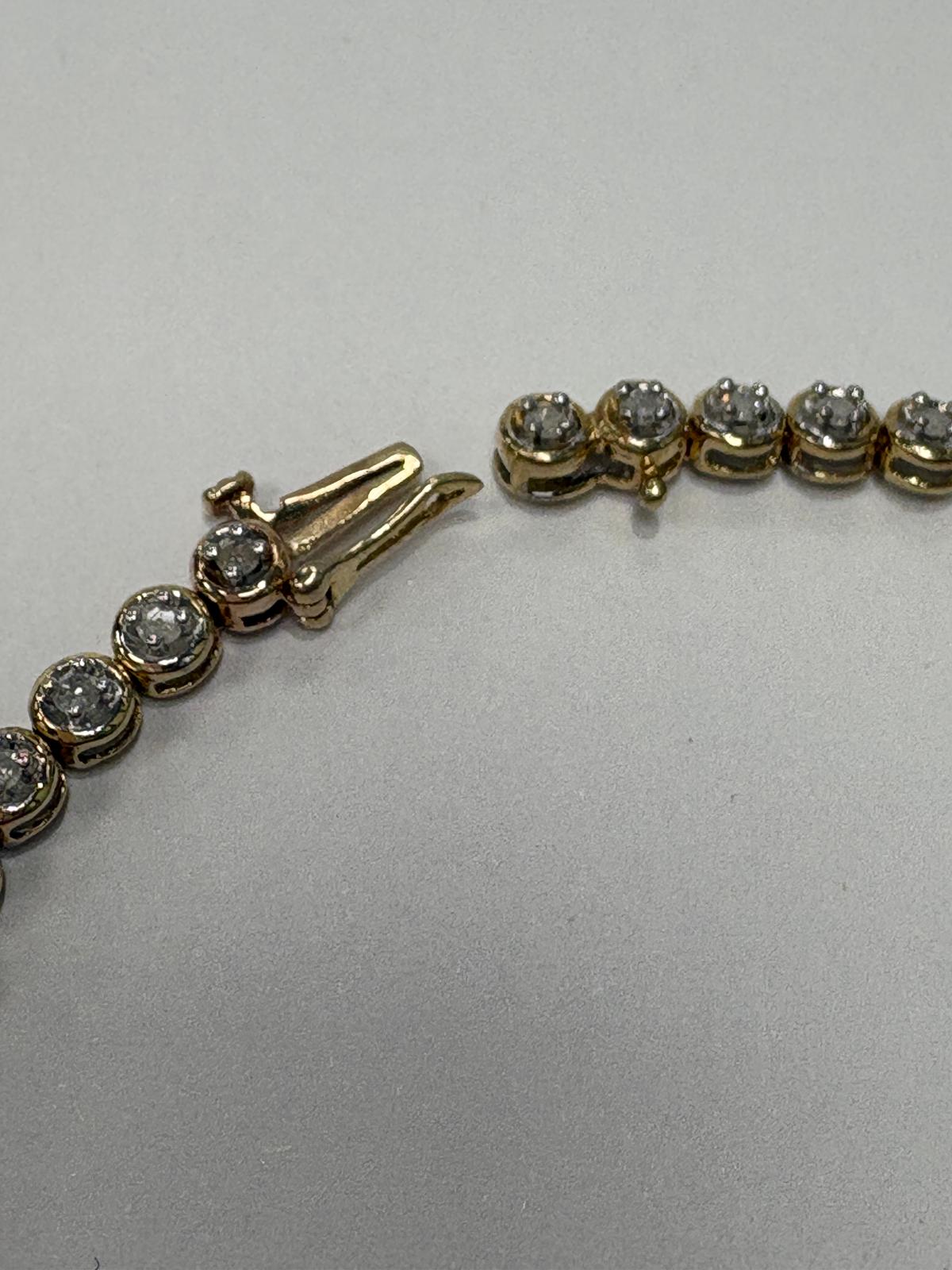 diamond line bracelet, 9ct gold diamond bracelet, tennis bracelet second hand, pre-loved diamond jewellery Harrogate, 1ct diamond bracelet Yorkshire