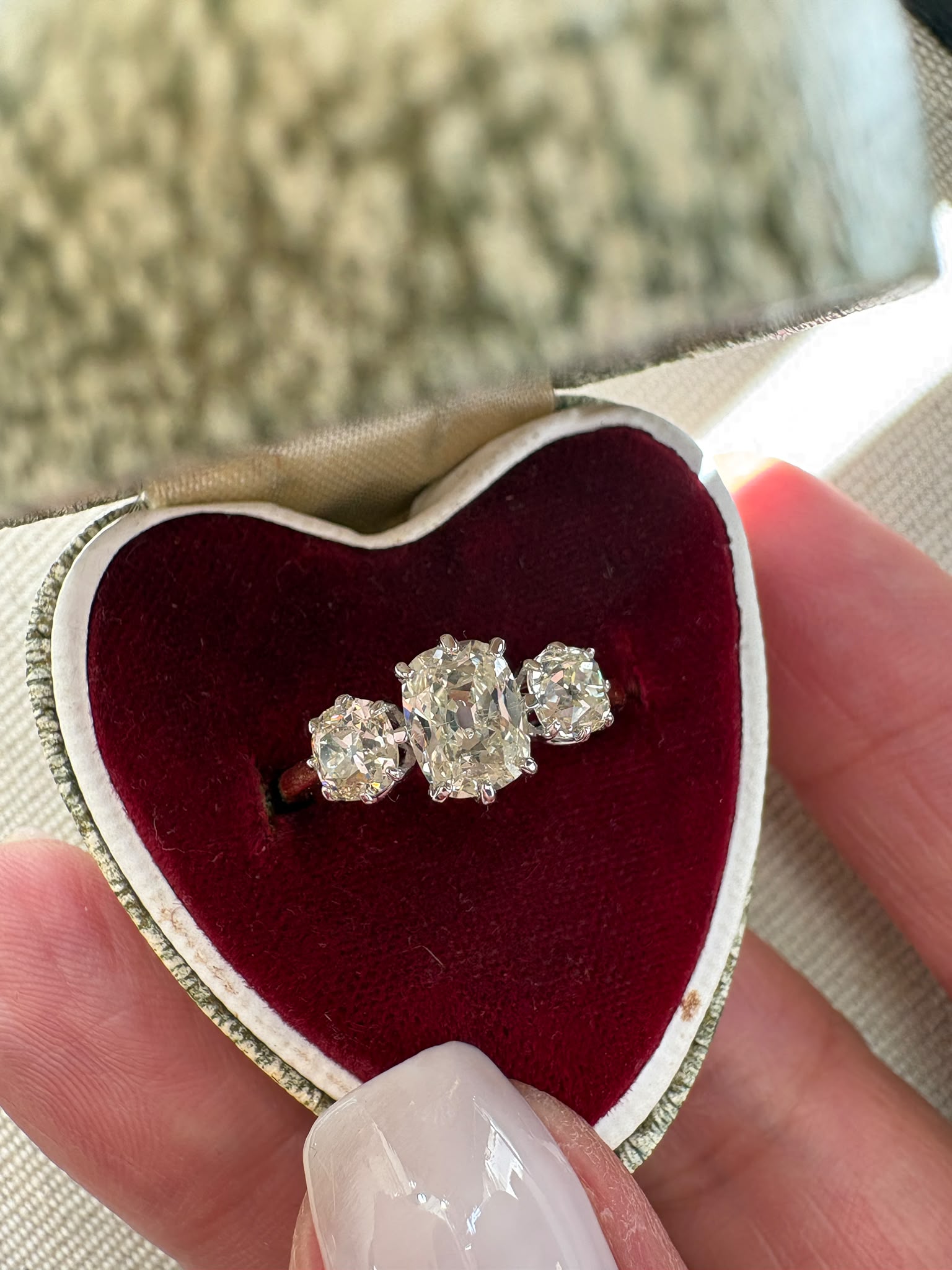 second hand 18k yellow gold old mine cut diamond 1.62ct engagemen ring harrogate jewellers uk