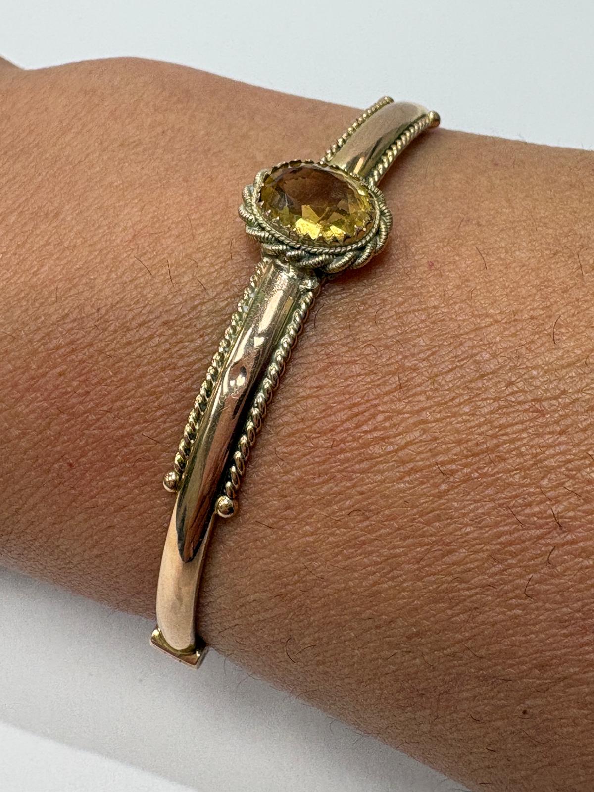 vintage citrine bangle, pre-loved gold bangle, antique 9ct gold bangle Harrogate, vintage jewellery showroom Yorkshire, second hand gold bangle Leeds York, vintage citrine jewellery UK