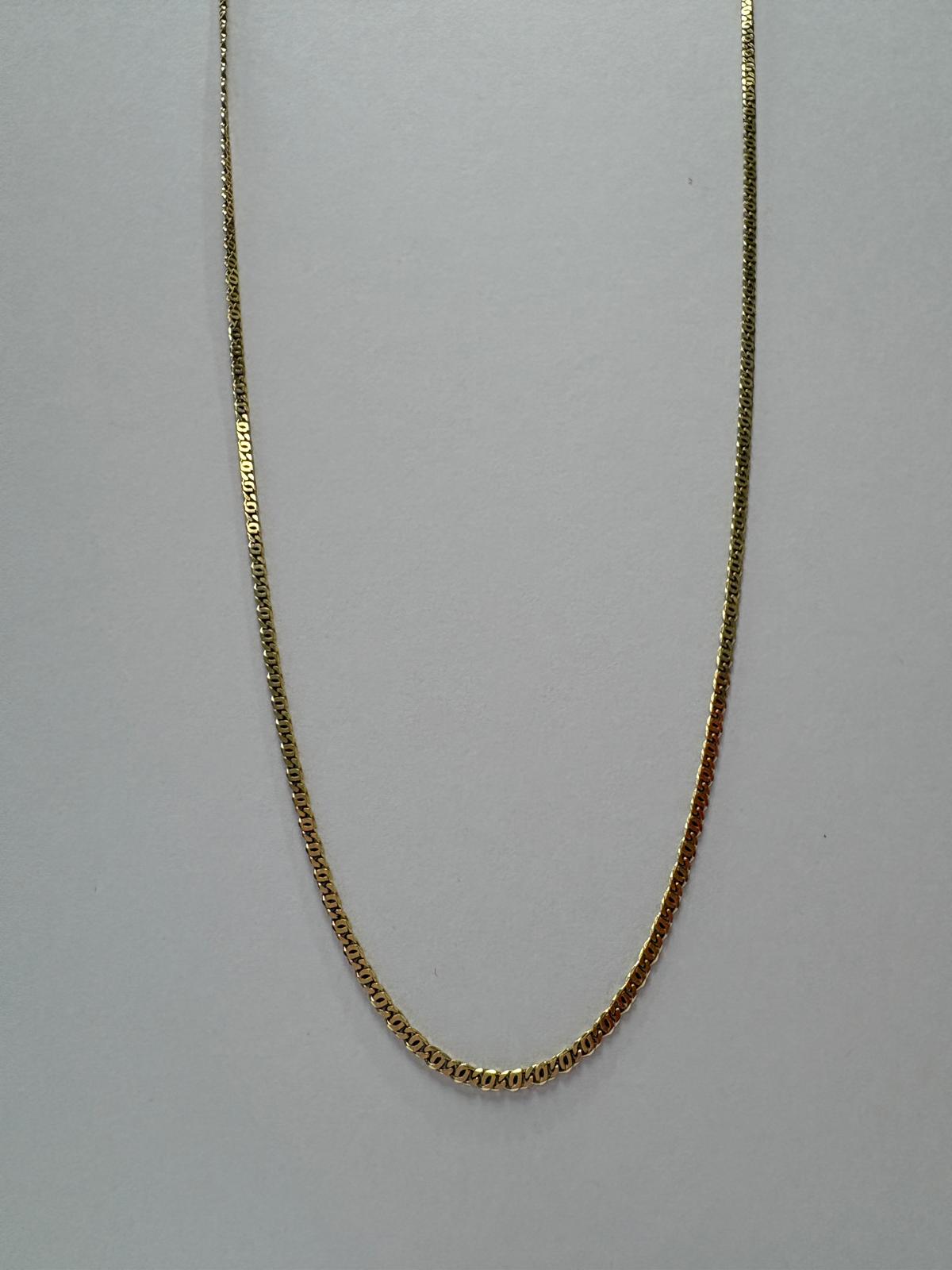 Preloved 14ct yellow gold curb chain necklace 24 inches 9.40g with lobster clasp and 585 hallmark shown on white background, available at Fogal & Barnes Harrogate
