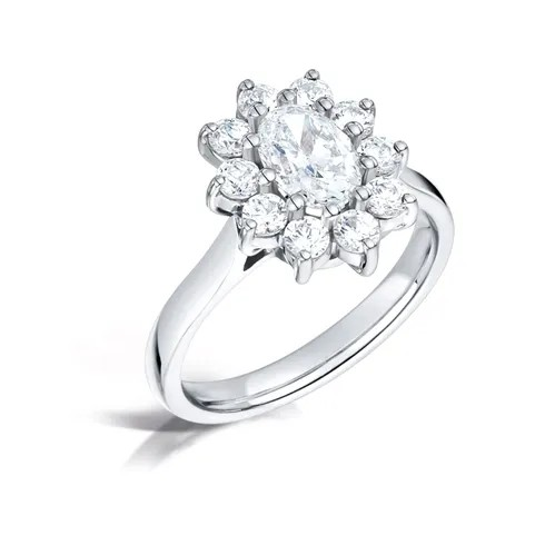 OVAL CUT DIAMOND CLUSTER ENGAGEMENT RING