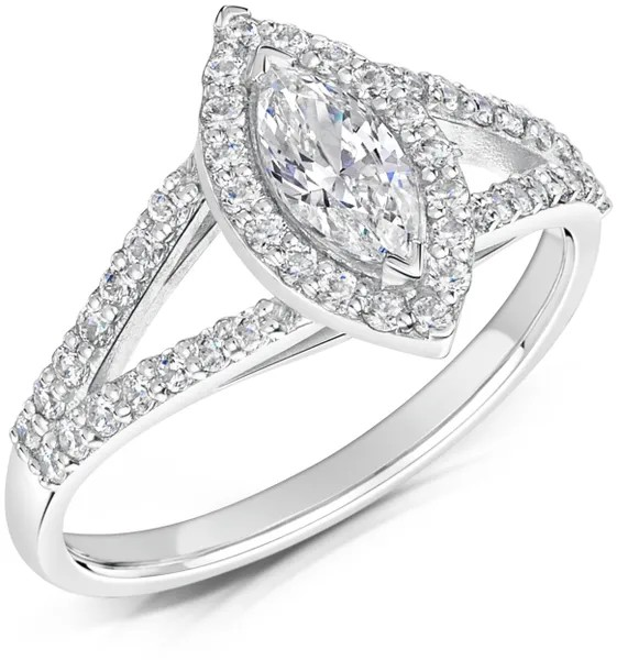 MARQUISE CUT DIAMOND CLUSTER HALO ENGAGEMENT RING