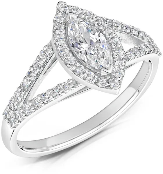 CLUSTER MARQUISE CUT DIAMOND HALO ENGAGEMENT RING