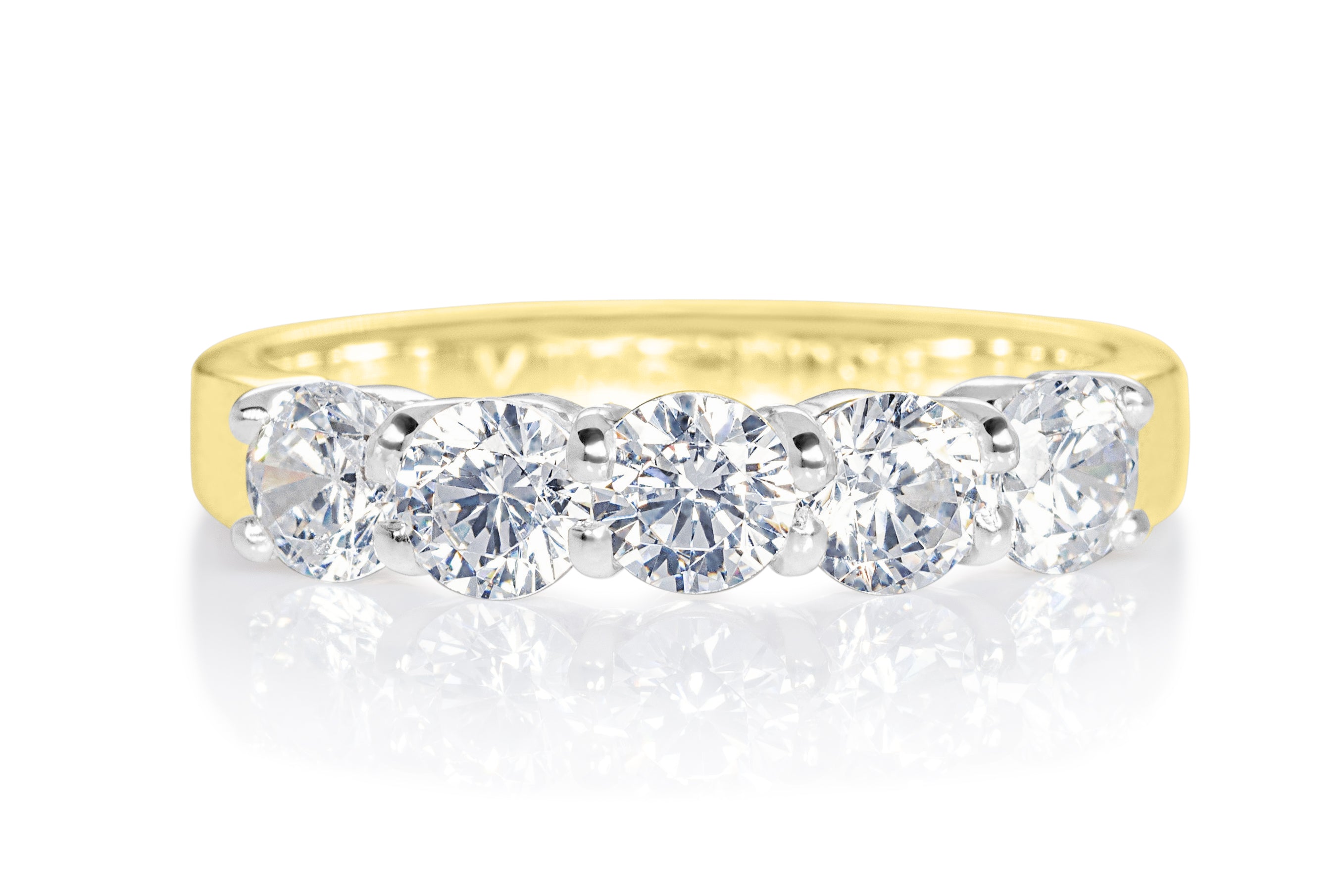 FIVE STONE DIAMOND ENGAGEMENT RING