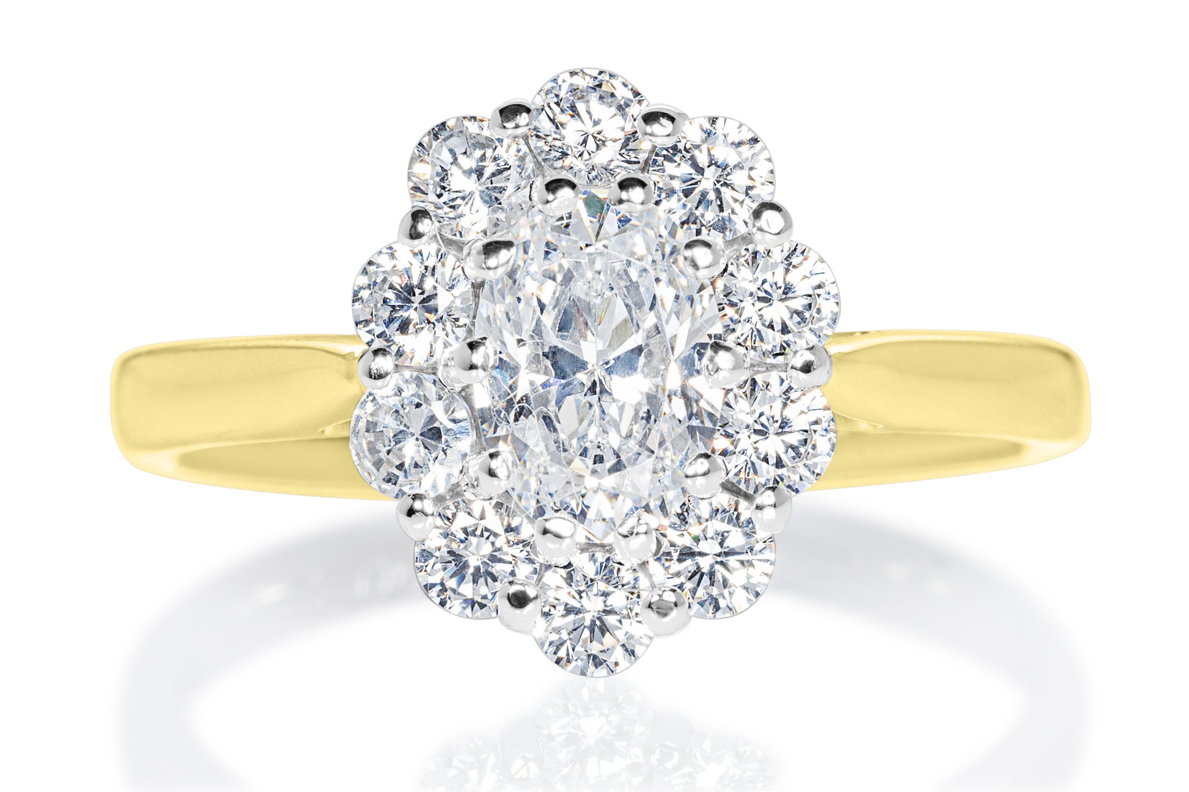 OVAL CUT DIAMOND CLUSTER ENGAGEMENT RING